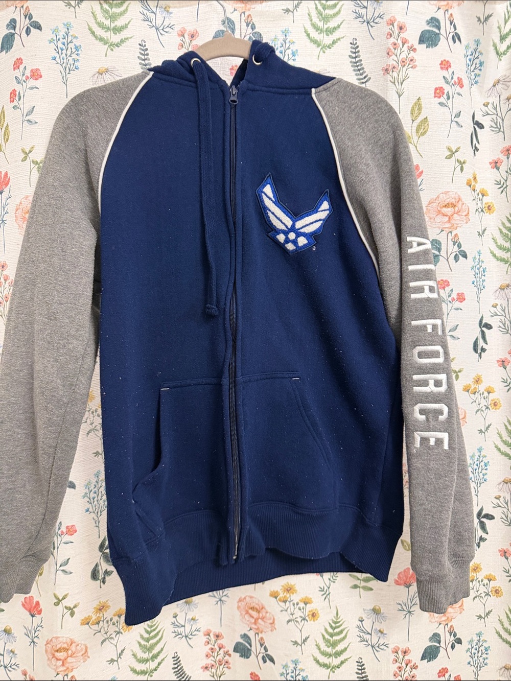 Top of the World Navy & Gray Air Force Full-Zip Hoodie